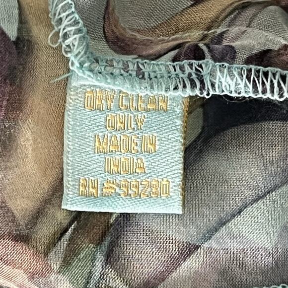 Leaves Of Grass Maxi Dress Sz 38 Medium 100% Silk Hand Embroidered Lined $495 - Picture 15 of 16